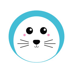 cute seal animal kawaii character icon vector illustration design icon. cute animal design elements. Suitable for use as a complement to children's designs.
