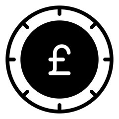 British Pound Glyph Icon Design Vector