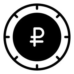 Russian Ruble Glyph Icon Design Vector