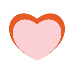 heart love symbol icon vector illustration design graphic flat style pink and orange. Valentines day vector illustration design element