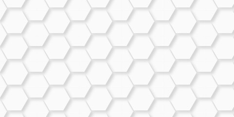 Seamless pattern with hexagonal white and gray technology line paper background. Hexagonal vector grid tile and mosaic structure mess cell. white and gray hexagon honeycomb geometric copy space.