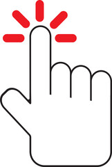 The hand click point for choice or wed concept.