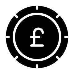 British Pound Solid Icon Design Vector