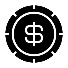 Dollar Solid Icon Design Vector