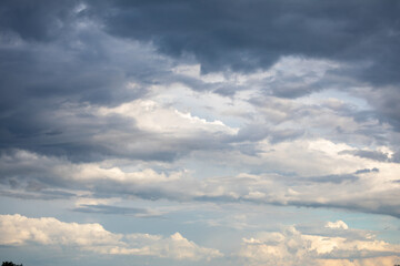 Idyllic sky with clouds in 50 shades of gray