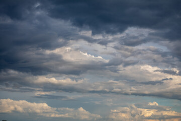 Idyllic sky with clouds in 50 shades of gray