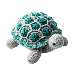 Turtle Knitting Pattern Illustration Art with a Transparent Background Generative AI..