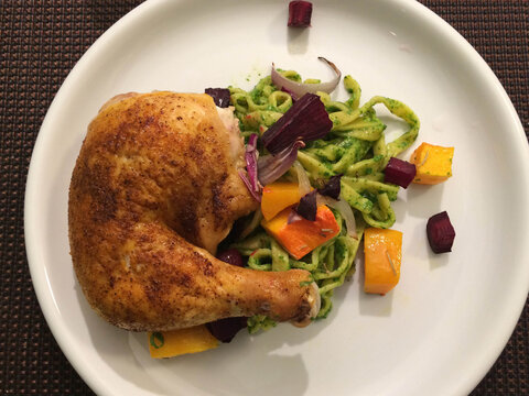 Spinach pasta with Chicken