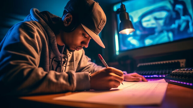 Black artists writing a song