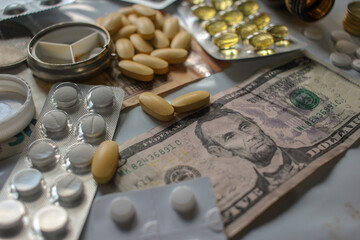 pills and dollars on the table
