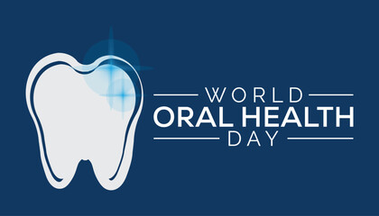World Oral Health day is observed every year in March. Holiday, poster, card and background vector illustration design.