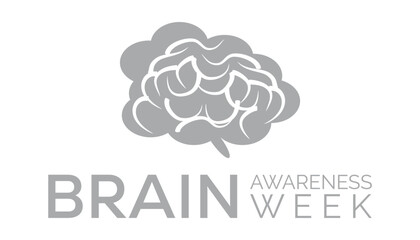 Brain awareness week is observed every year in March. Holiday, poster, card and background vector illustration design. - obrazy, fototapety, plakaty
