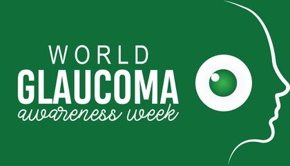 World Glaucoma awareness week is observed every year in March. Holiday, poster, card and background vector illustration design.