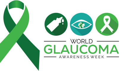 World Glaucoma awareness week is observed every year in March. Holiday, poster, card and background vector illustration design. - obrazy, fototapety, plakaty