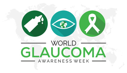 World Glaucoma awareness week is observed every year in March. Holiday, poster, card and background vector illustration design.