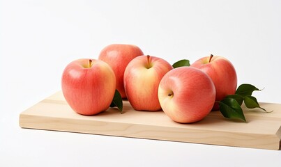 Naklejka na ściany i meble red apples on a wooden board