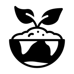 earth ecosystem glyph icon