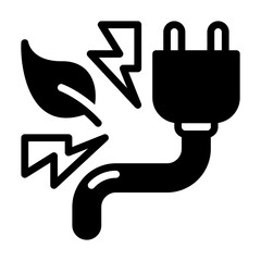 eco energy glyph icon