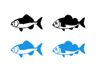 Fish symbol silhouette. fish icon vector template 