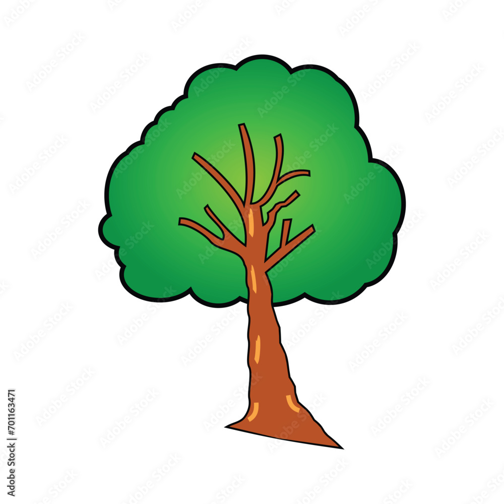 Poster tree icon on white background. vector illustration of a tree. cartoon tree. illustration of a garden