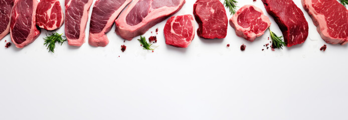 raw meat top view for header banner
