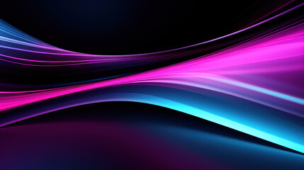 Abstract cyan and purple wave background. Stylized water flow banner - Generative AI