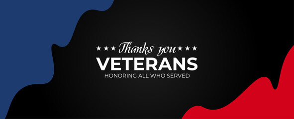 Veterans Day - Honoring All Who Served Poster. 11th of November. Usa Veterans Day celebration. American national holiday. stars, invitation, cover, flyer, backdrop, banner. vector illustration - obrazy, fototapety, plakaty