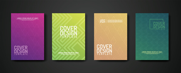 set cover Design template with geometric lines textured pattern background and dynamic gradation color