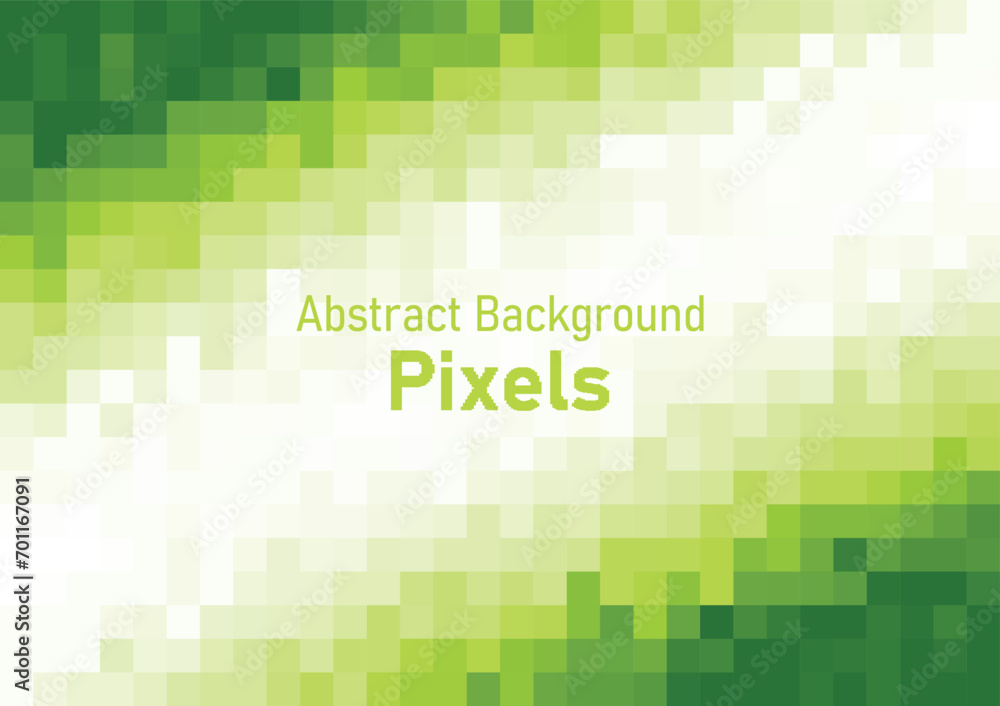 Poster pixels disintegrate pattern. geometric mosaic background, green color gradient vector illustration t