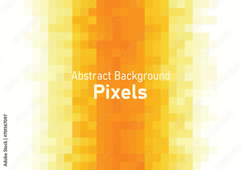 Poster pixels disintegrate pattern. geometric mosaic background, yellow color gradient vector illustration 