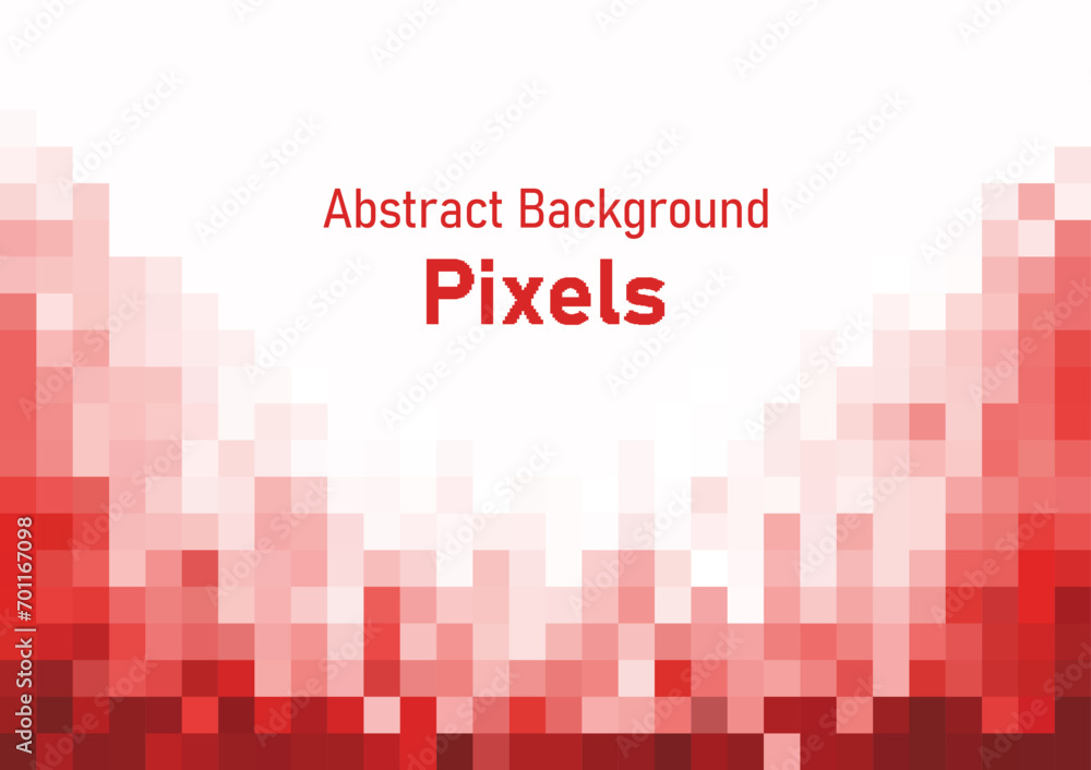 Poster pixels disintegrate pattern. geometric mosaic background, red color gradient vector illustration tem