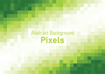 Pixels disintegrate pattern. geometric mosaic background, green color gradient vector illustration template for web banner, wallpaper, poster.