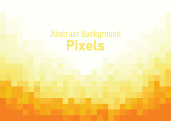 Pixels disintegrate pattern. geometric mosaic background, yellow color gradient vector illustration template for poster, wallpaper, web banner.