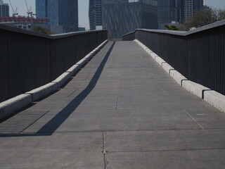 pedestrian bridge in the city