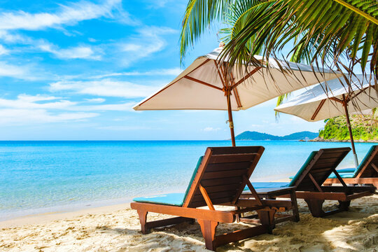 Koh Samet Island Rayong Thailand, white tropical beach of Samed Island with a turqouse colored ocean