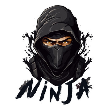 Logo portrait of an Asian ninja assassin