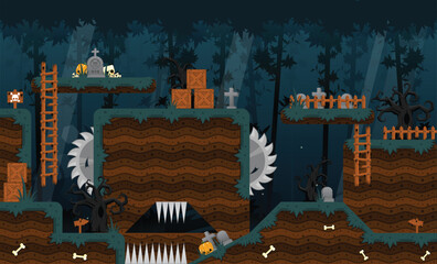 Halloween Night Video Game Tile Set
