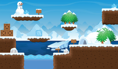 Winter Snow Video Game Tile Set