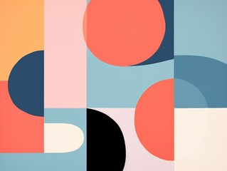 An abstract piece featuring bold geometric shapes