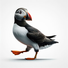 Naklejka premium puffin bird, pájaro frailecillo, isolated White background