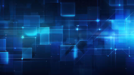 Obraz premium Abstract background with blue glowing neon lines, AI Generative