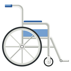 Wheelchair mobility device wheels seat frame. Used people of difficulty walking cannot walk at all. Flat design
