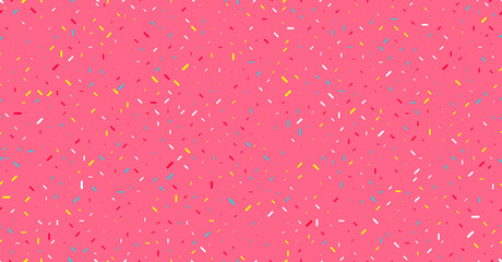 Colorful sprinkles banner background, colorful falling decorative sprinkles background