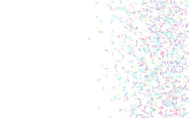 Colorful sprinkles banner background, colorful falling decorative sprinkles background