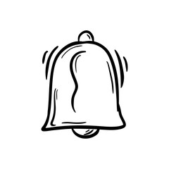 Hand drawn bell icon illustration