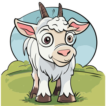 Goat cartoon character vector image. Illustration of sheep animal cute cartoon for mascot design image.