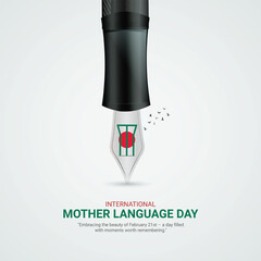 

International Mother Language Day creative ads. 21 February Mother Language Day of Bangladesh. poster, banner vector illustration - obrazy, fototapety, plakaty