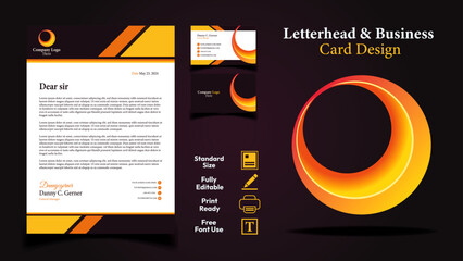 Creative letterhead and business card design with minimalist logo vector template - obrazy, fototapety, plakaty