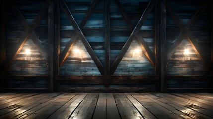 Empty log cabin - Wall lighting - design and decor. - stylish interior 