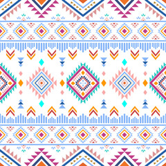 Ethnic southwest tribal navajo ornamental seamless pattern fabric colorful design for textile printing 